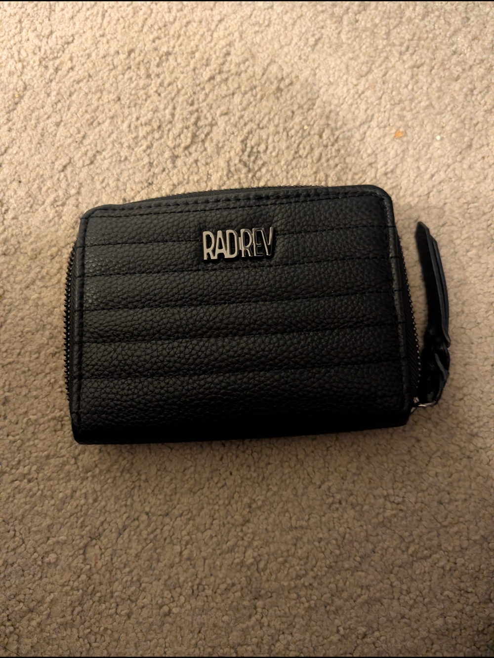 RADREV Black Quilted Zip Wallet